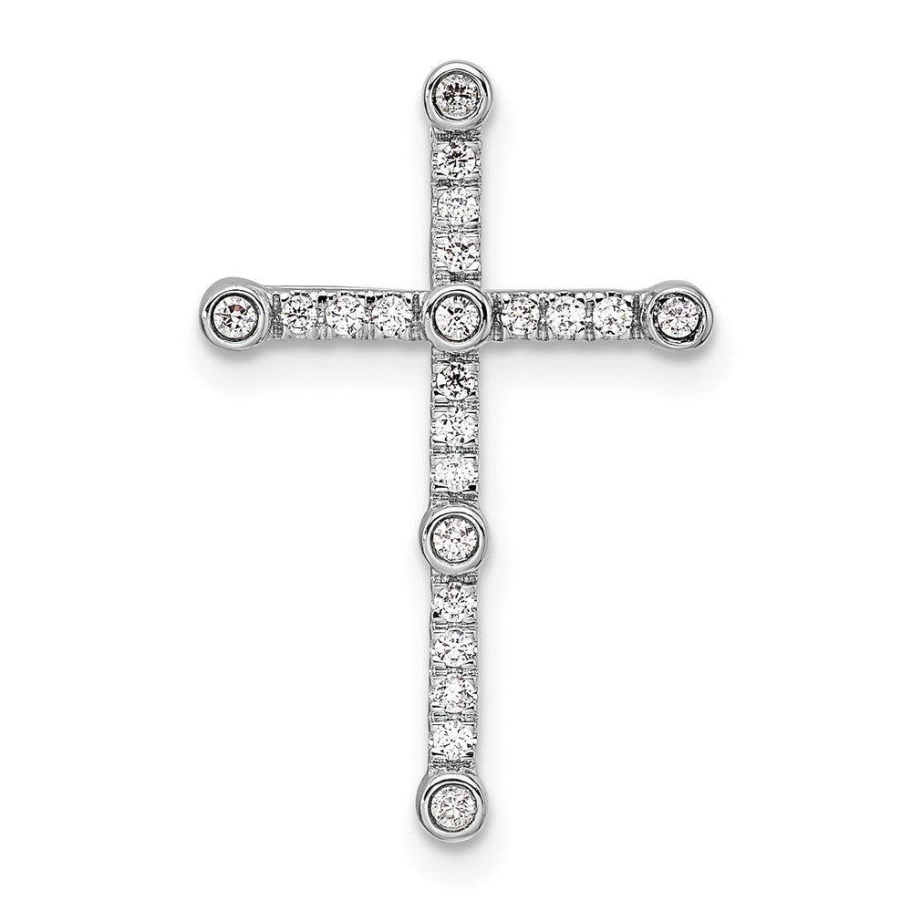 14K White Gold Lab Grown Diamond VS/SI FGH Cross Chain Slide