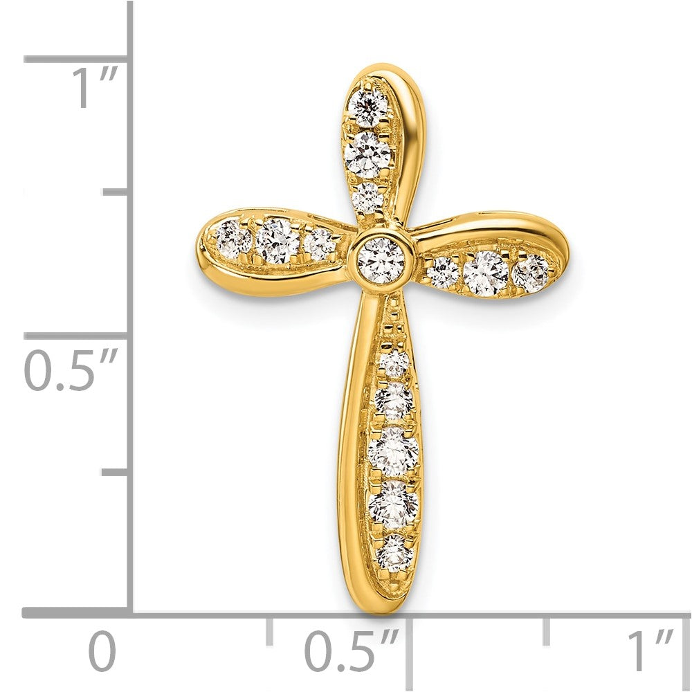 14K Lab Grown Diamond VS/SI FGH Cross Chain Slide