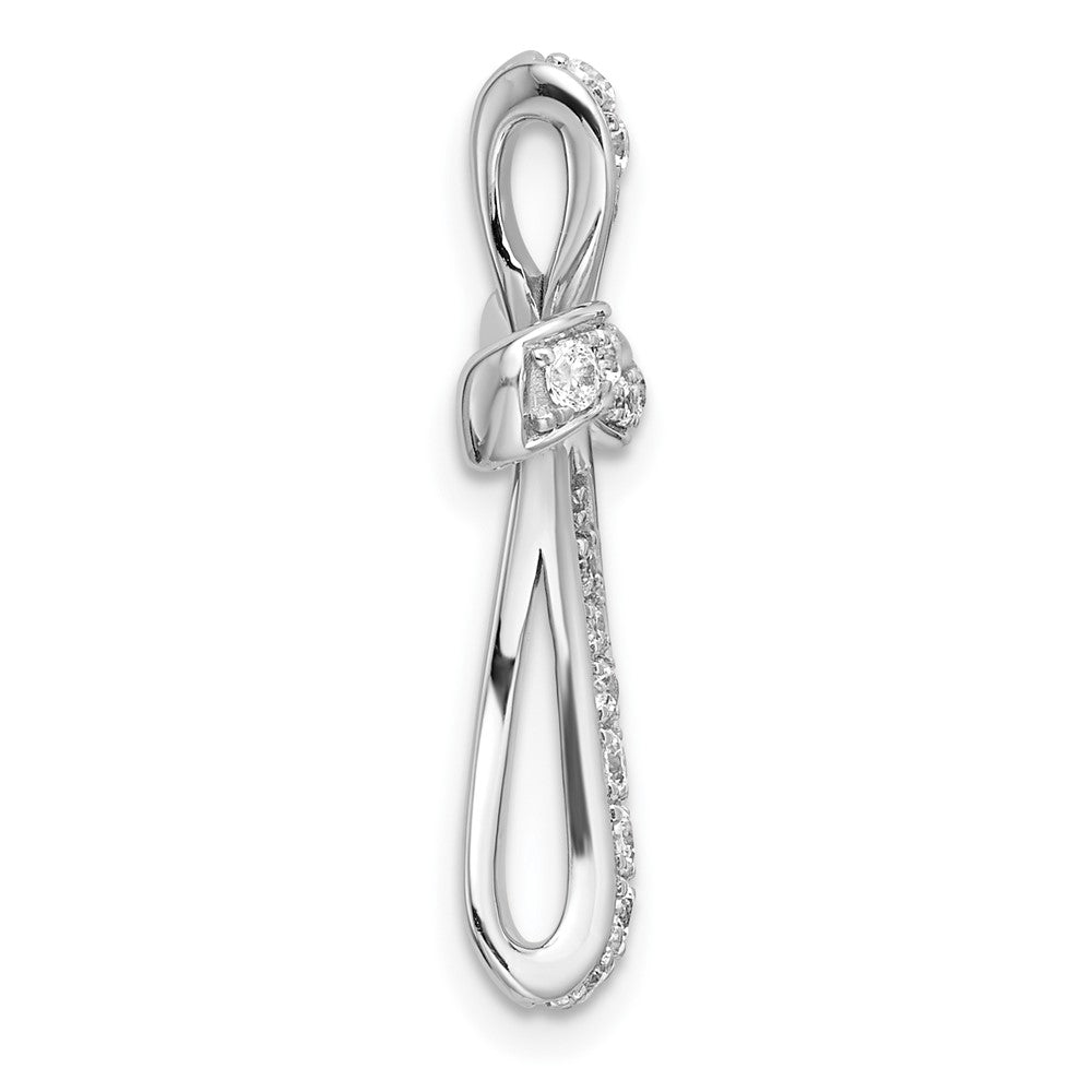 14K White Gold Lab Grown Diamond VS/SI FGH Cross Chain Slide