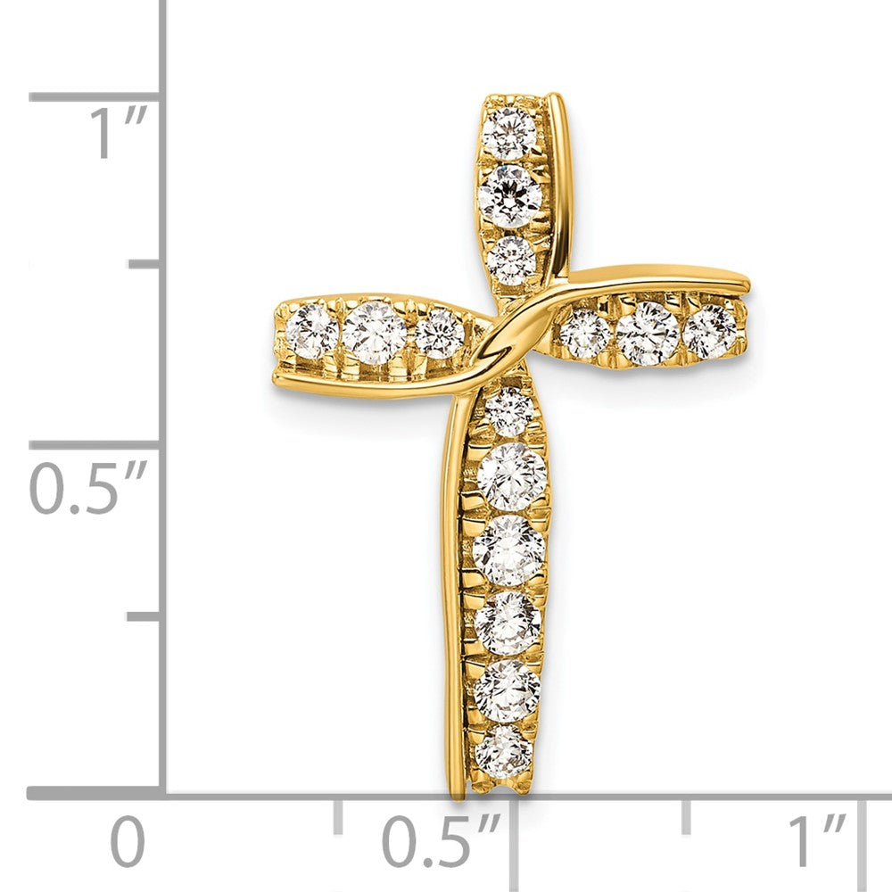 14K Lab Grown Diamond VS/SI FGH Cross Chain Slide