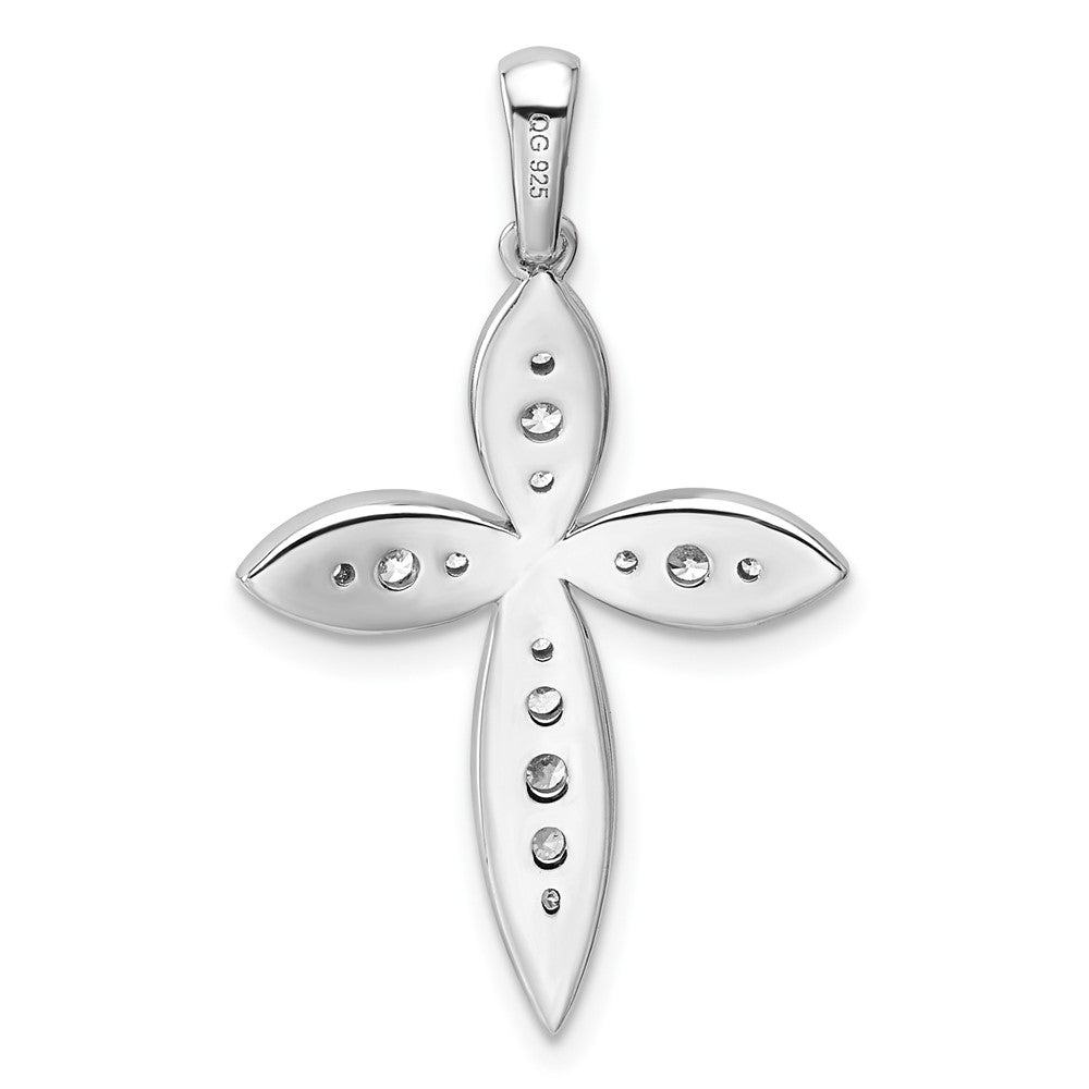 14K White Gold Lab Grown Diamond VS/SI FGH Cross Pendant