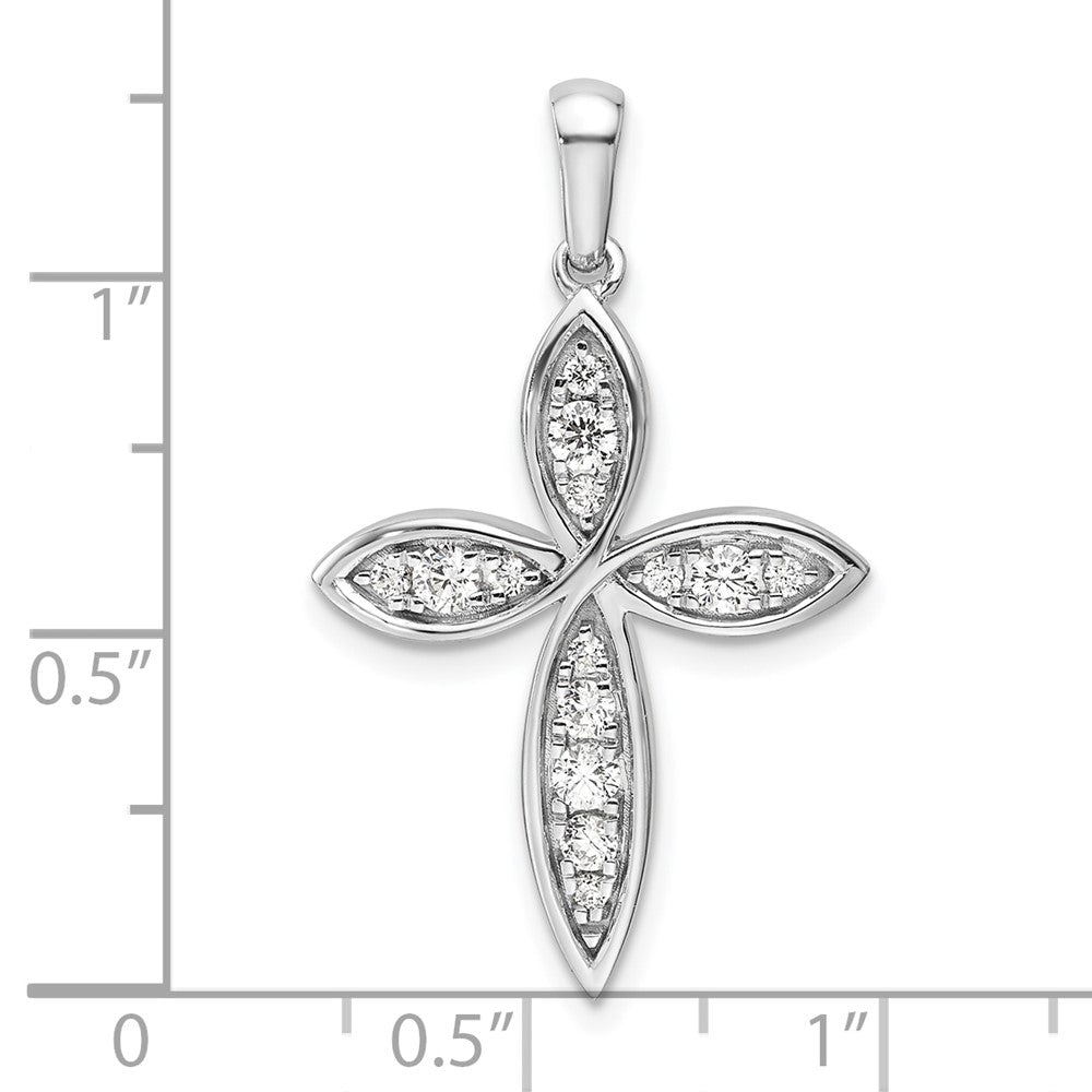 14K White Gold Lab Grown Diamond VS/SI FGH Cross Pendant