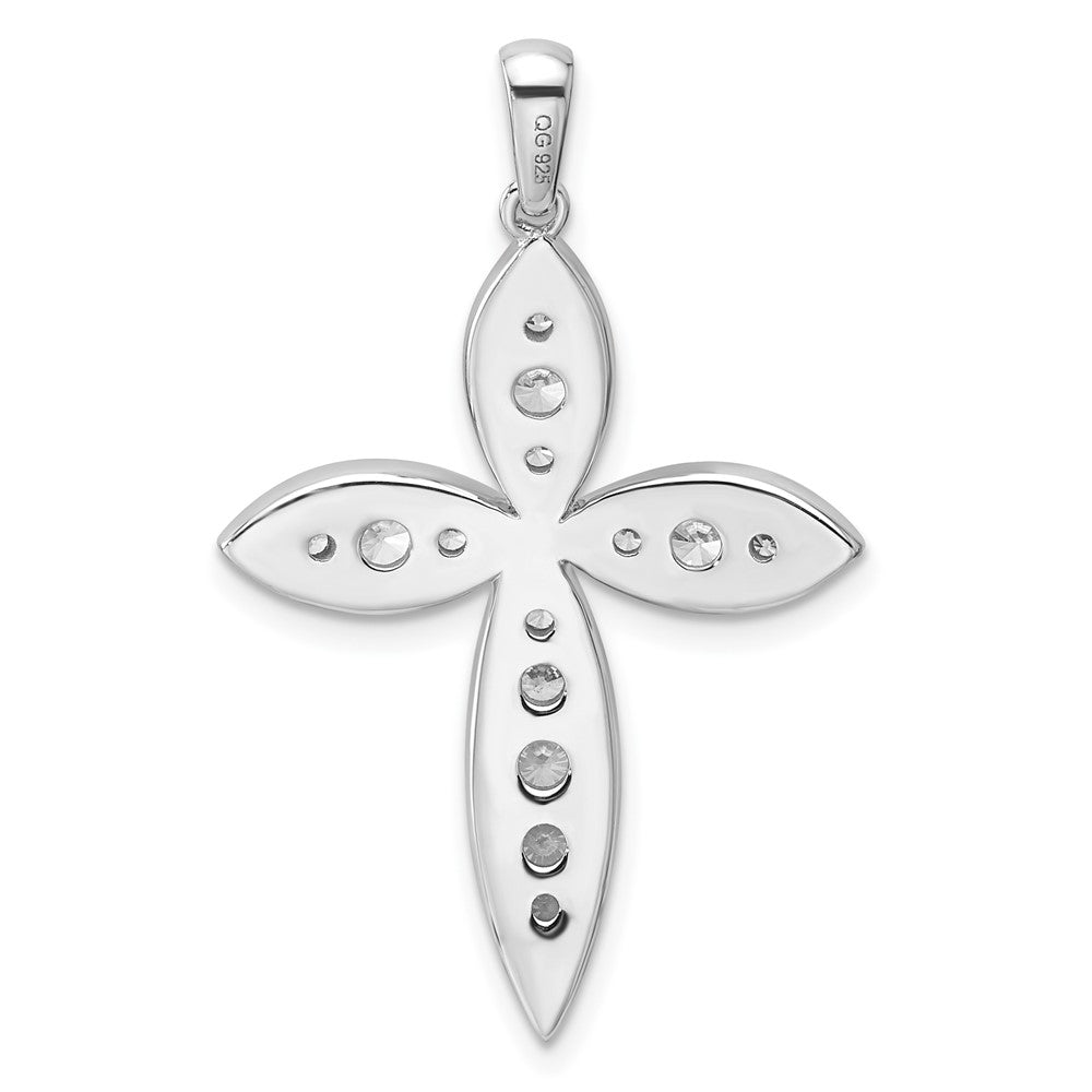 14K White Gold Lab Grown Diamond VS/SI FGH Cross Pendant