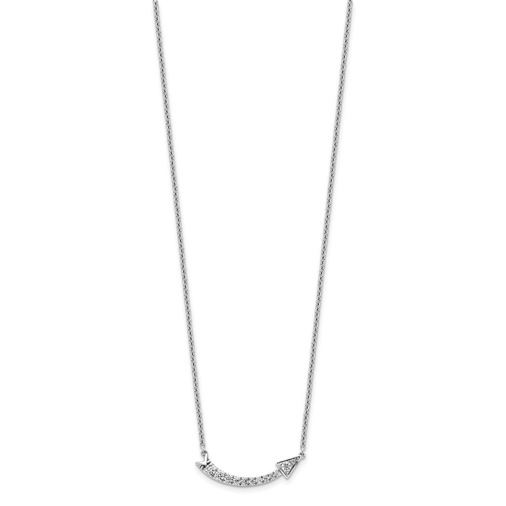 14K White Gold Lab Grown VS/SI FGH Dia Arrow Necklace