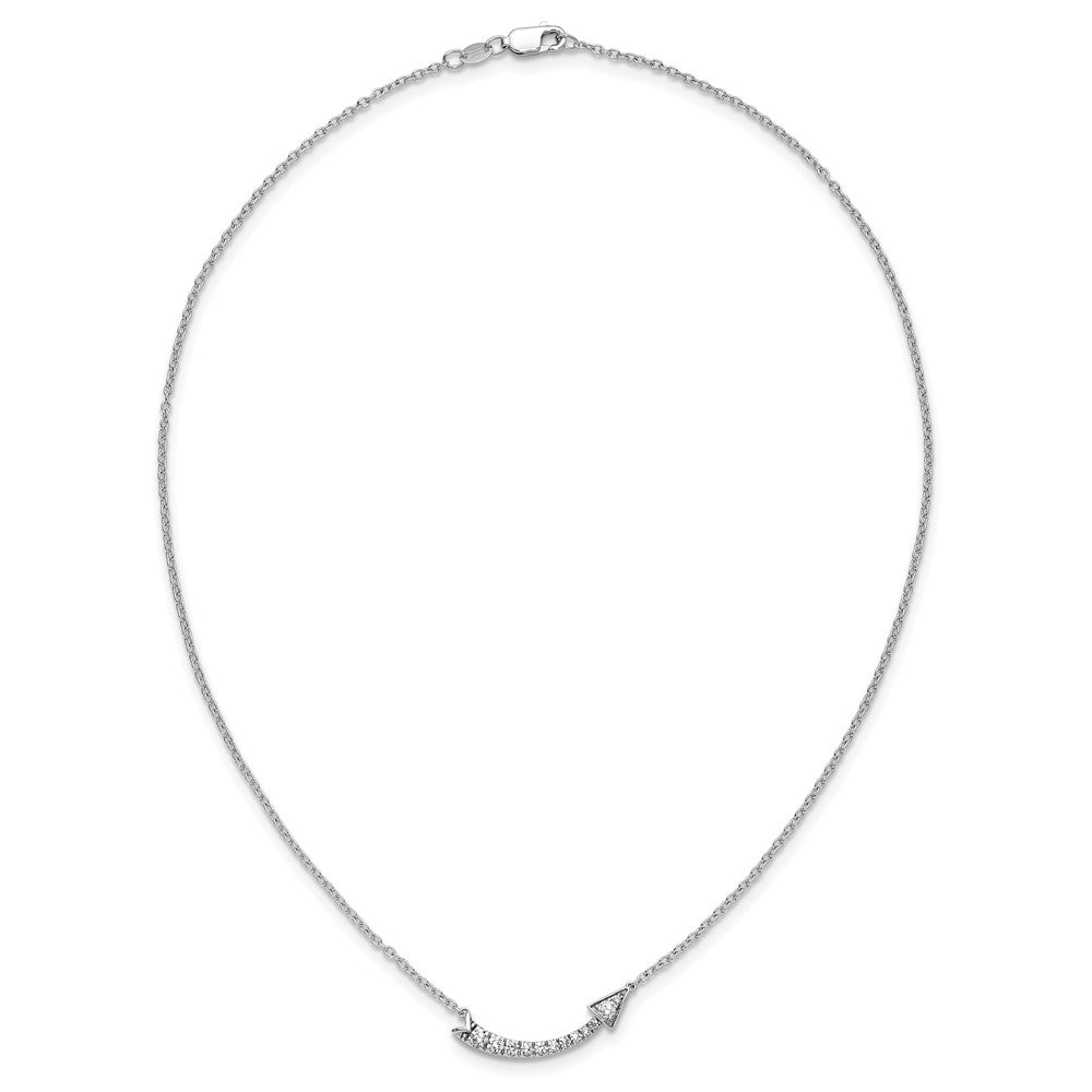 14K White Gold Lab Grown VS/SI FGH Dia Arrow Necklace