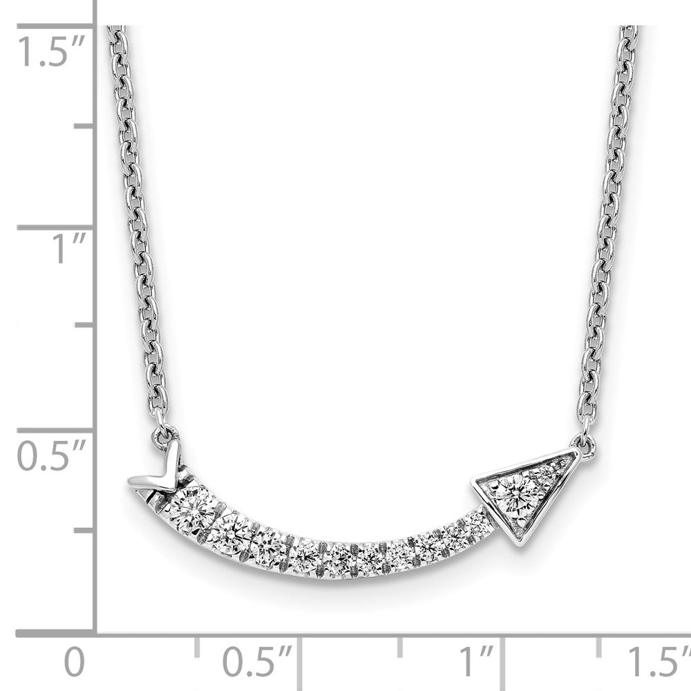 14K White Gold Lab Grown VS/SI FGH Dia Arrow Necklace