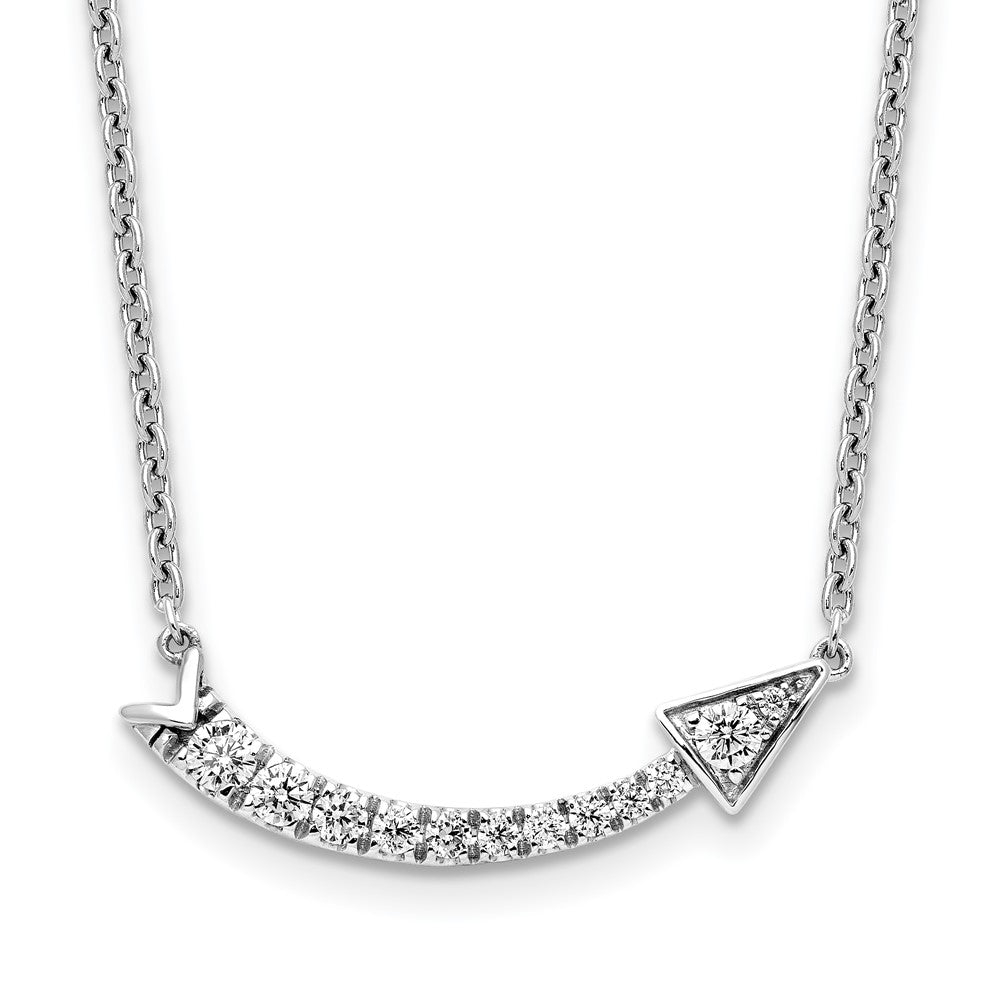 14K White Gold Lab Grown VS/SI FGH Dia Arrow Necklace