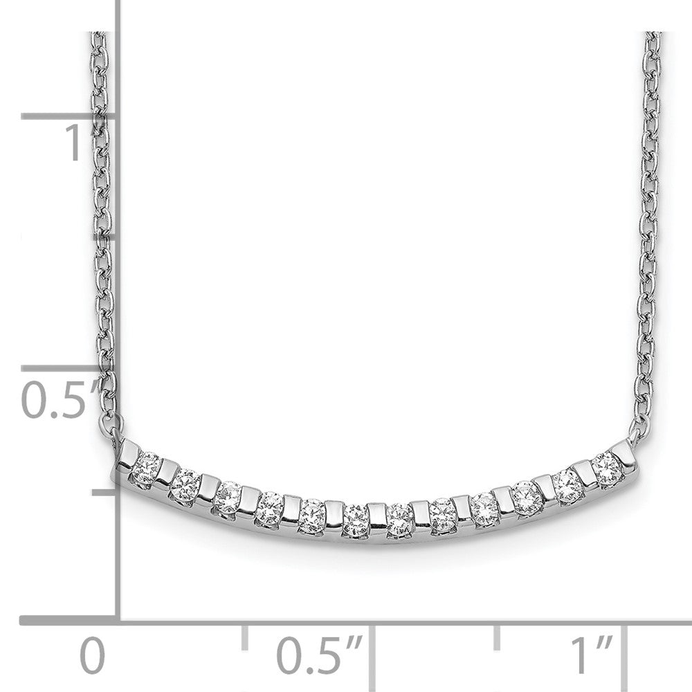 14K White Gold Lab Grown Diamond VS/SI FGH Curved Bar Necklace