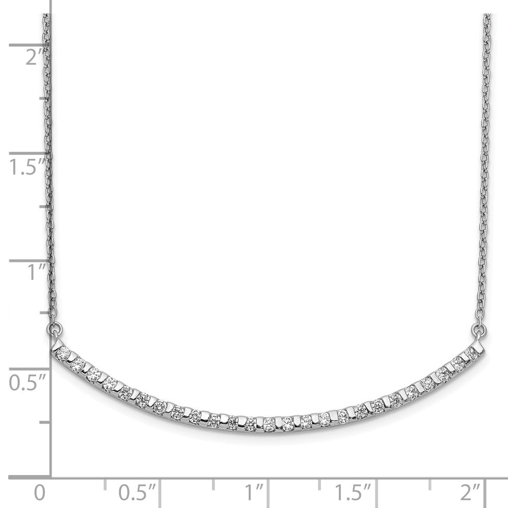 14K White Gold Lab Grown Diamond VS/SI FGH Curved Bar Necklace