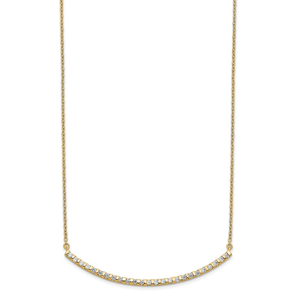 14K Lab Grown Diamond VS/SI FGH Curved Bar Necklace