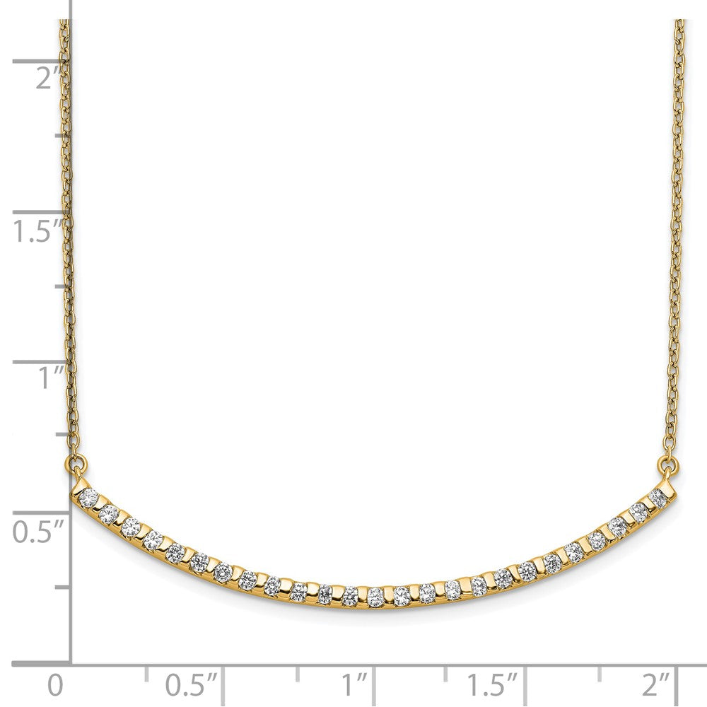 14K Lab Grown Diamond VS/SI FGH Curved Bar Necklace