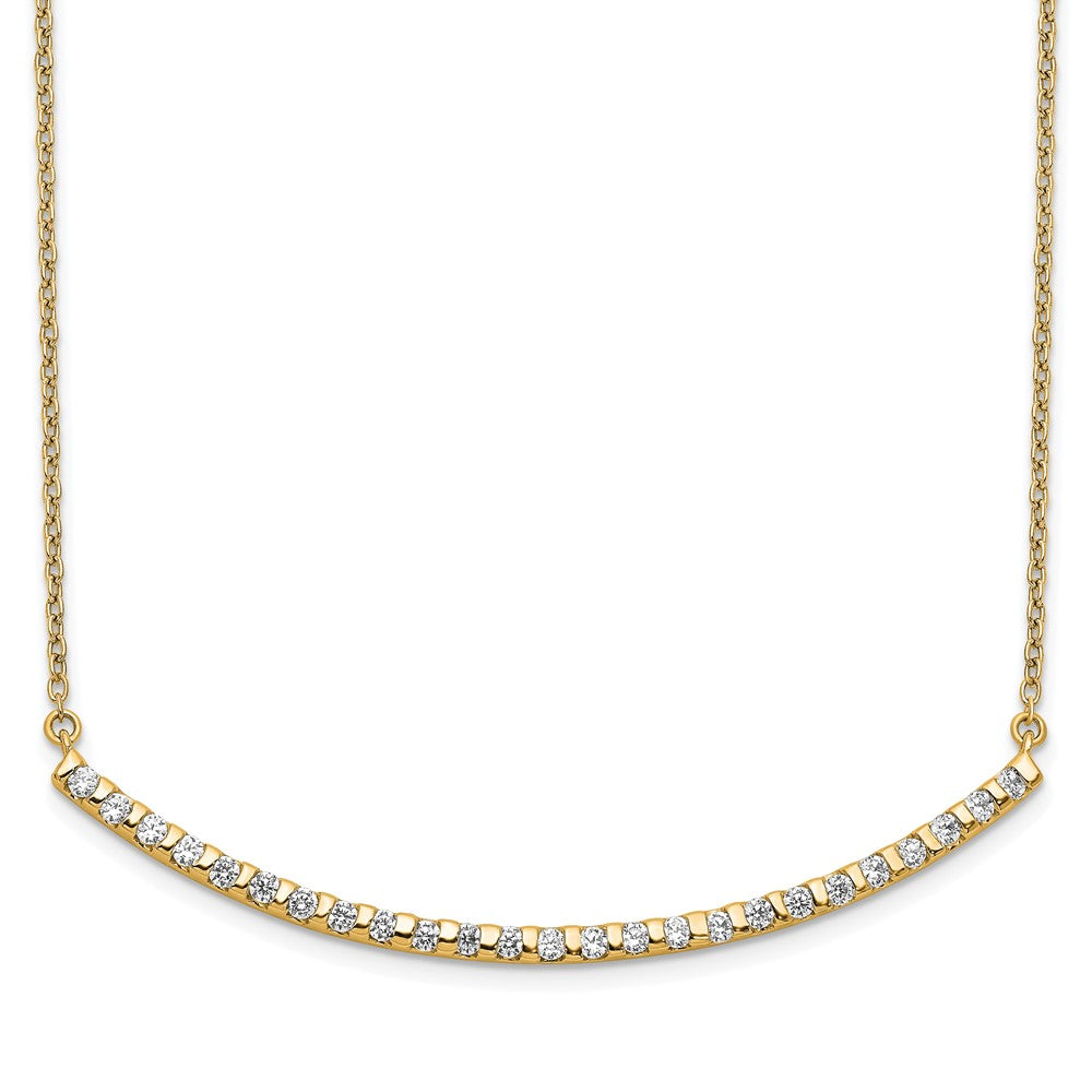 14K Lab Grown Diamond VS/SI FGH Curved Bar Necklace