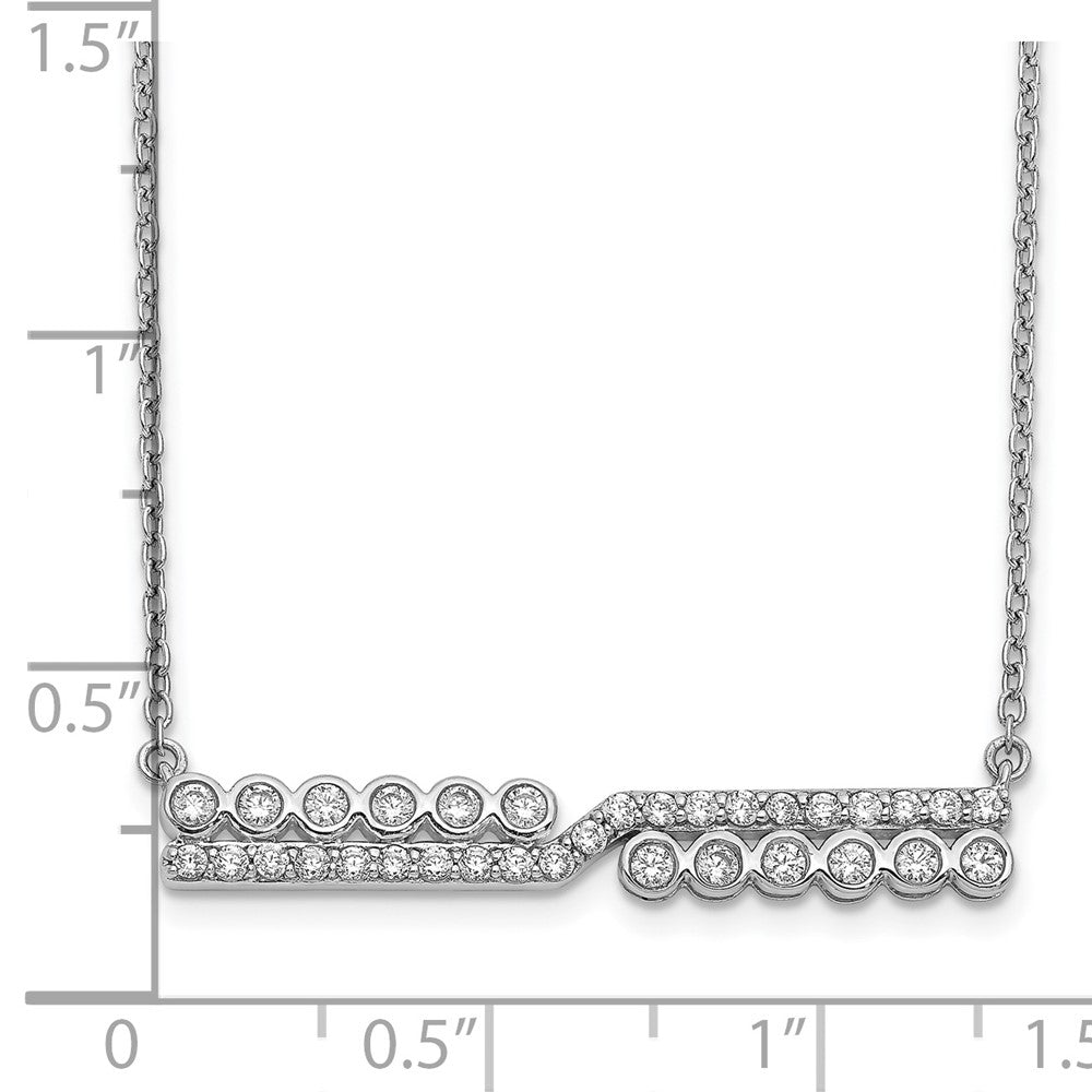 14K White Gold Lab Grown Diamond VS/SI FGH Bar Necklace