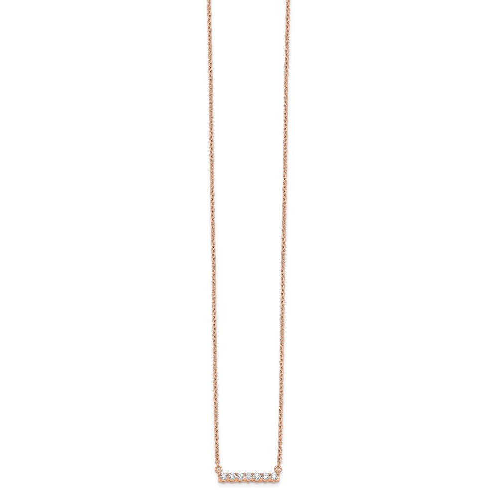 14K Rose Gold Lab Grown Diamond VS/SI FGH Bar Necklace