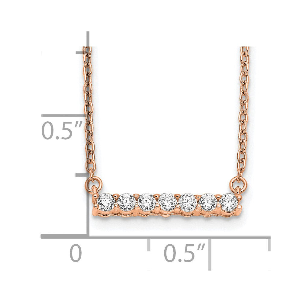 14K Rose Gold Lab Grown Diamond VS/SI FGH Bar Necklace