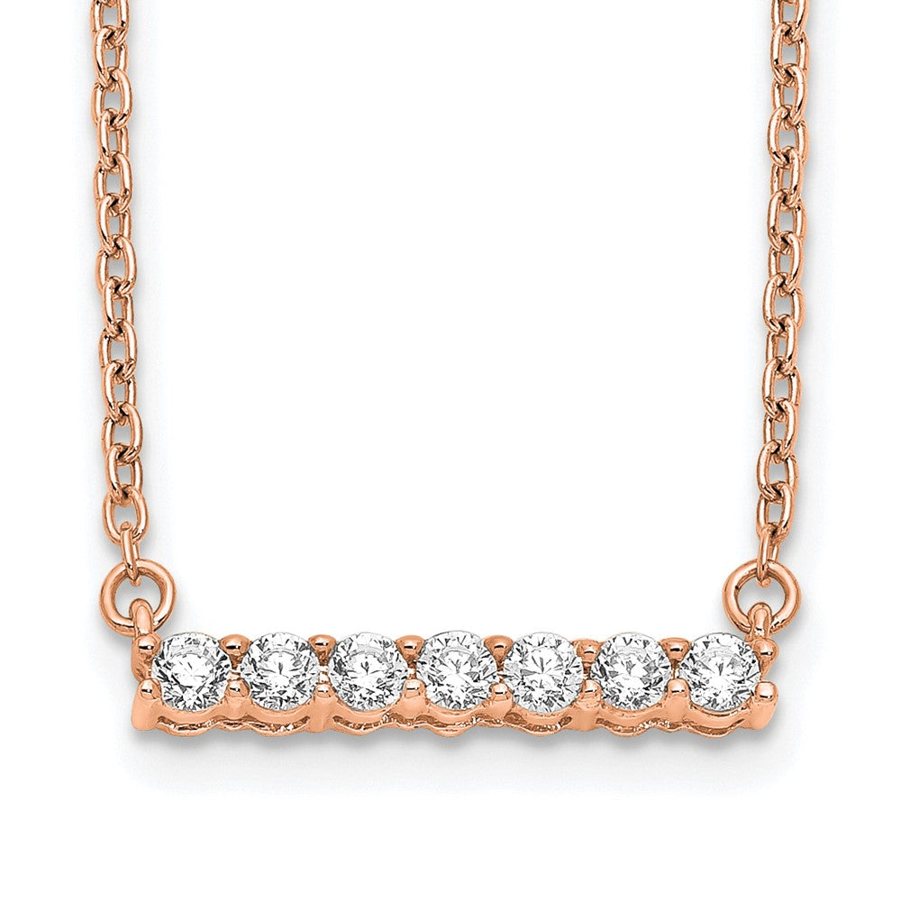 14K Rose Gold Lab Grown Diamond VS/SI FGH Bar Necklace