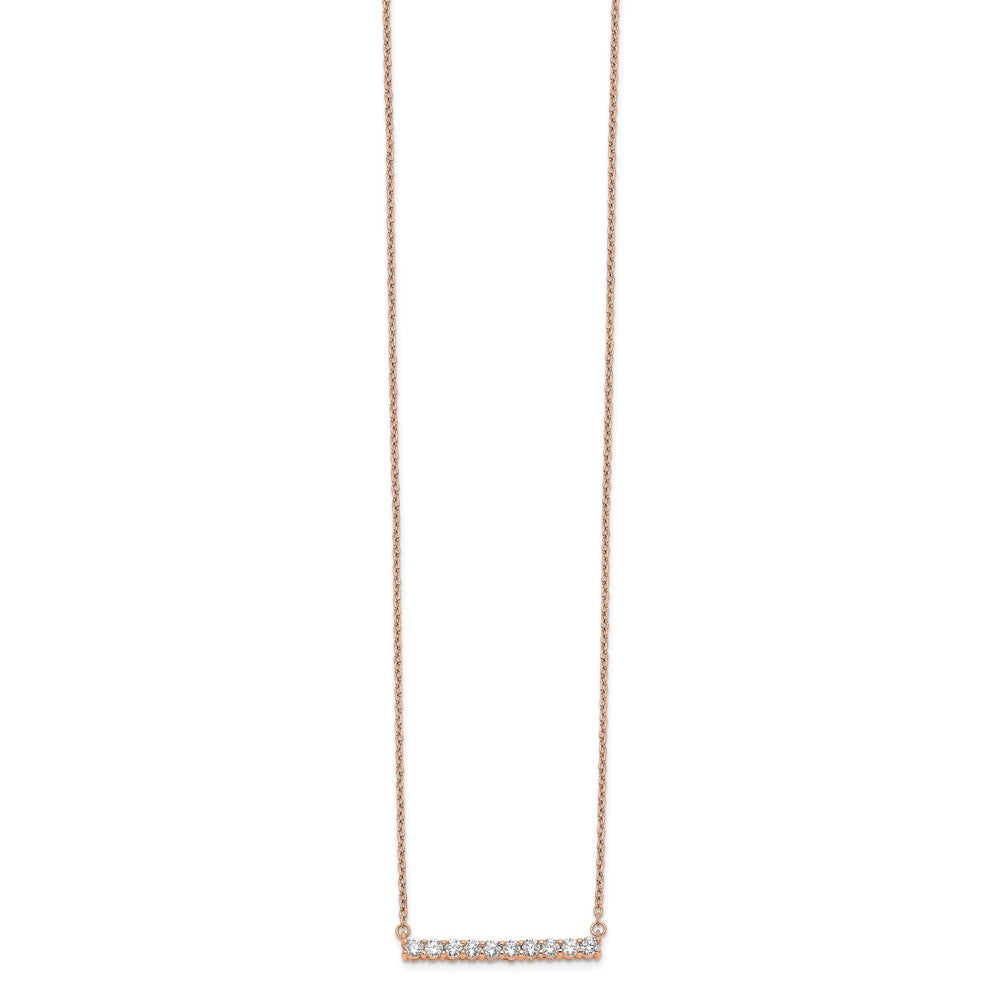 14K Rose Gold Lab Grown Diamond VS/SI FGH Bar Necklace