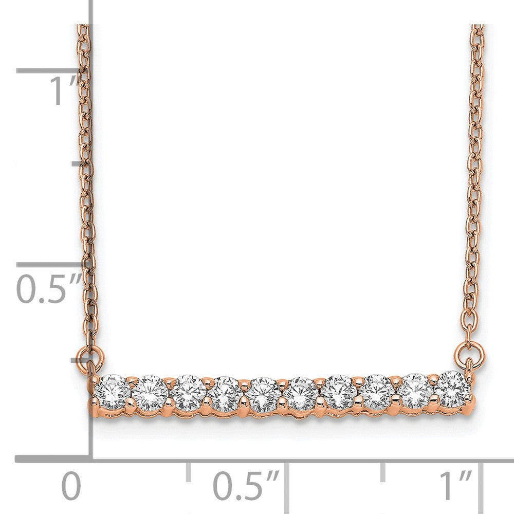 14K Rose Gold Lab Grown Diamond VS/SI FGH Bar Necklace