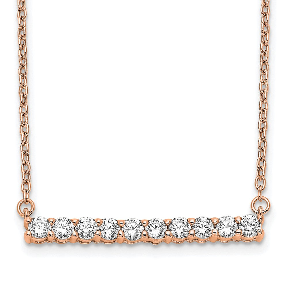 14K Rose Gold Lab Grown Diamond VS/SI FGH Bar Necklace