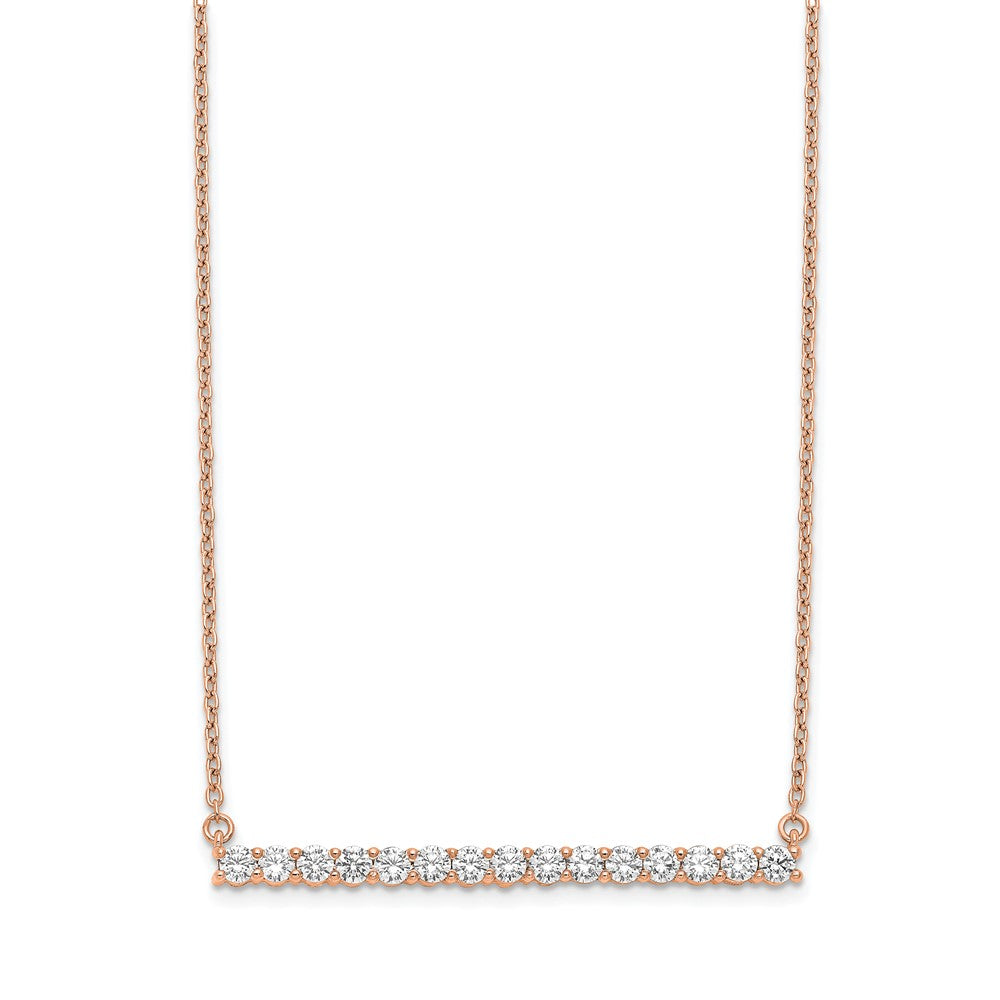 14K Rose Gold Lab Grown Diamond VS/SI FGH Bar Necklace