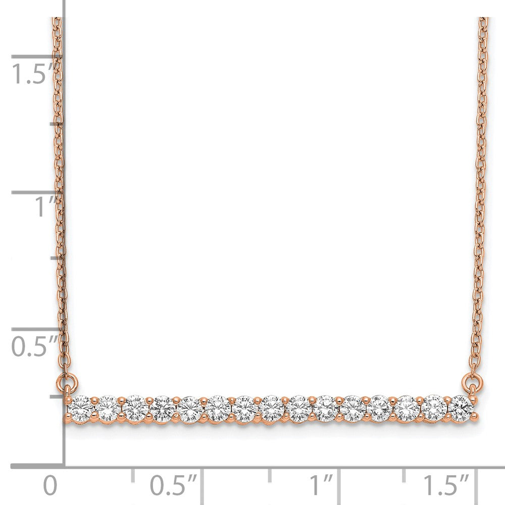 14K Rose Gold Lab Grown Diamond VS/SI FGH Bar Necklace