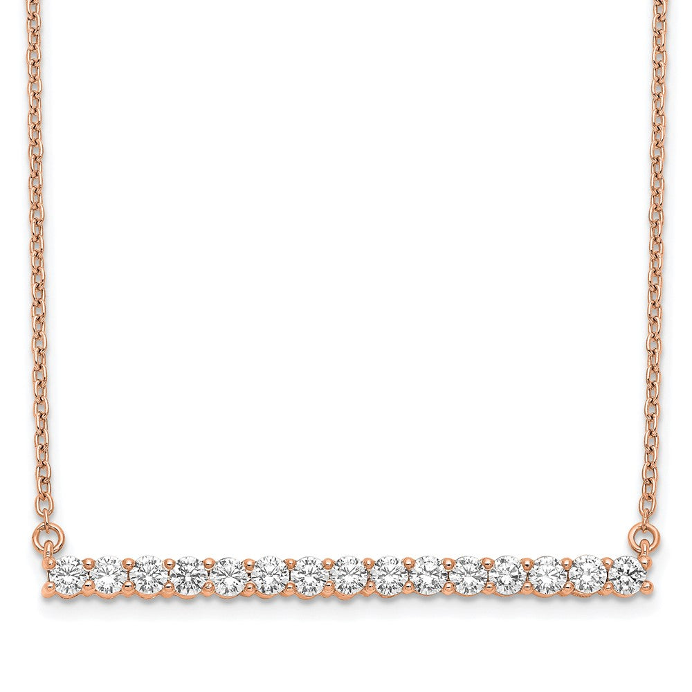 14K Rose Gold Lab Grown Diamond VS/SI FGH Bar Necklace