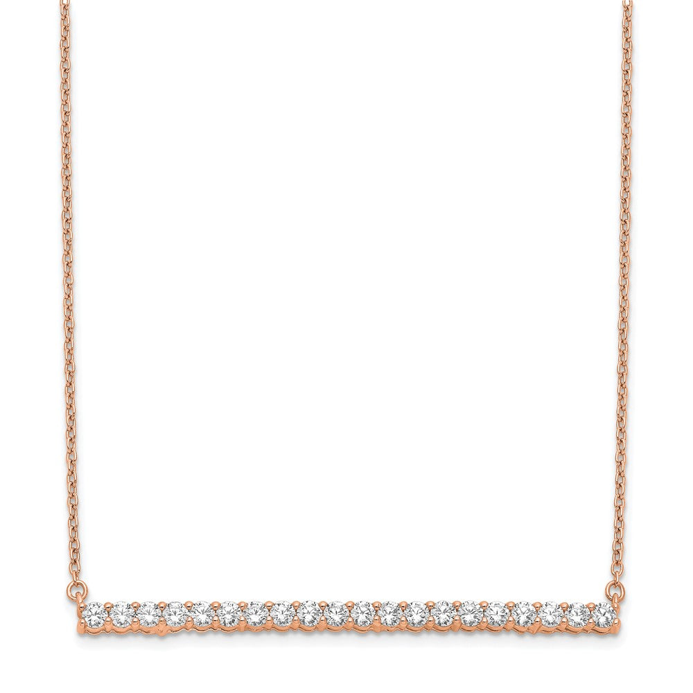 14K Rose Gold Lab Grown Diamond VS/SI FGH Bar Necklace