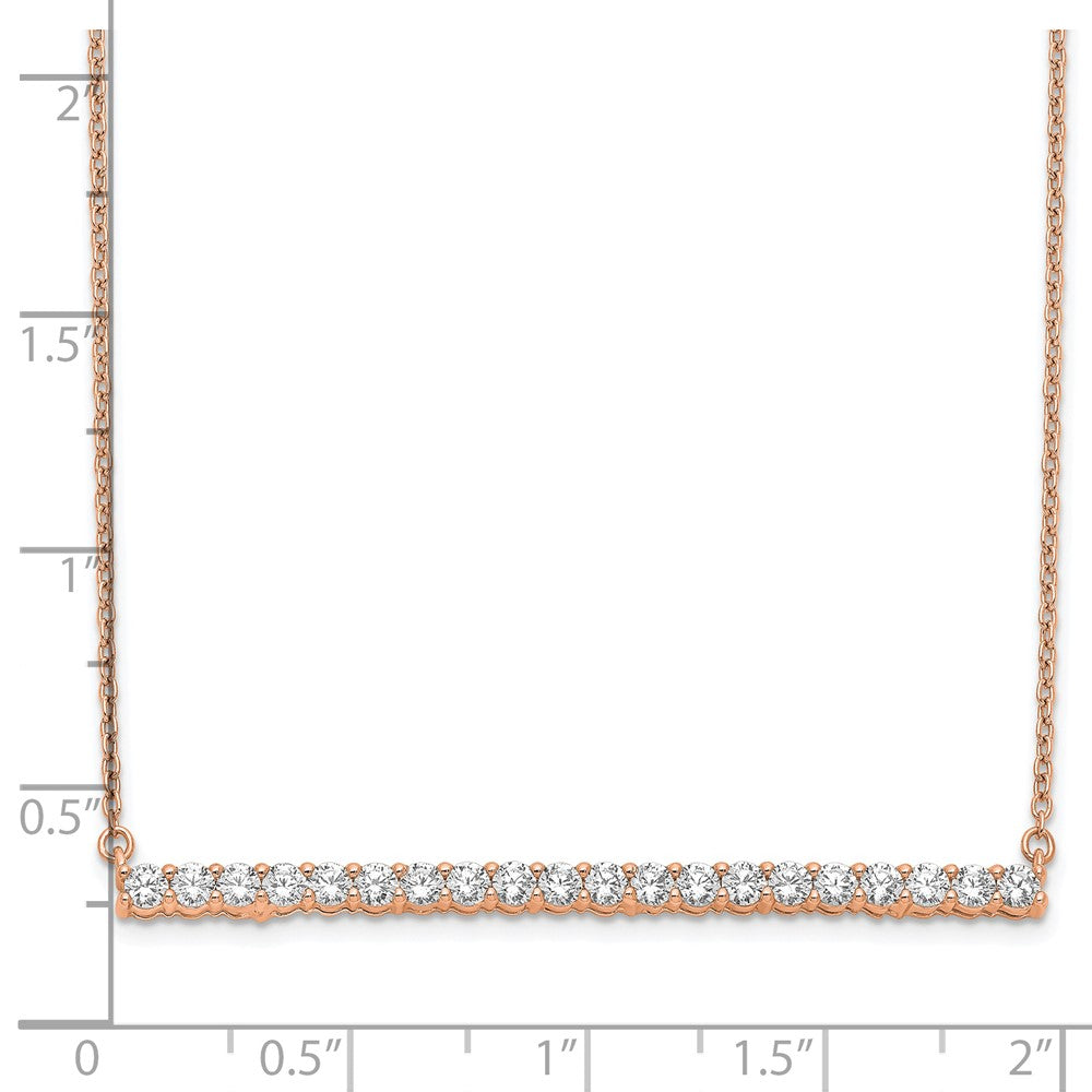 14K Rose Gold Lab Grown Diamond VS/SI FGH Bar Necklace