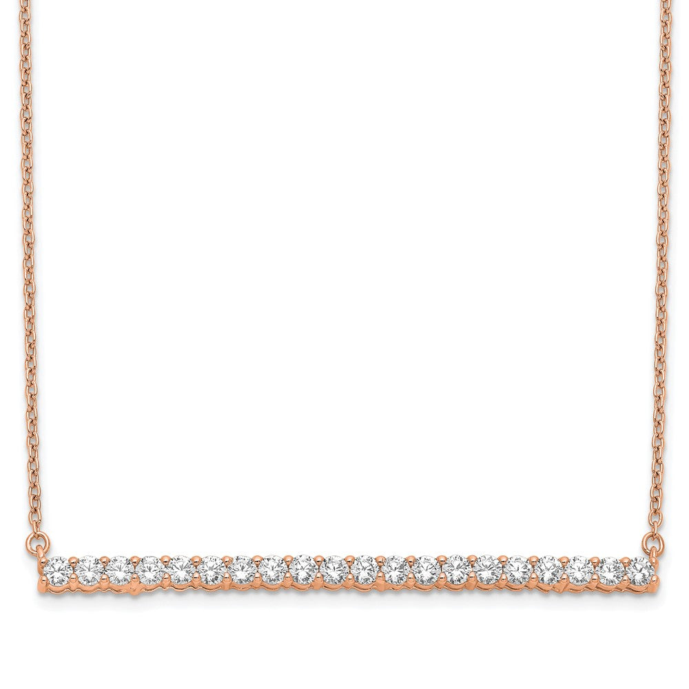 14K Rose Gold Lab Grown Diamond VS/SI FGH Bar Necklace