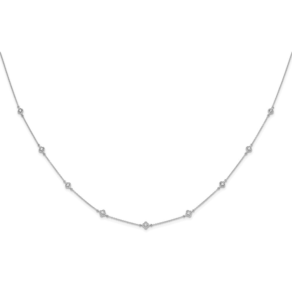 14K White Gold Lab Grown Diamond VS/SI FGH Multi Station Necklace