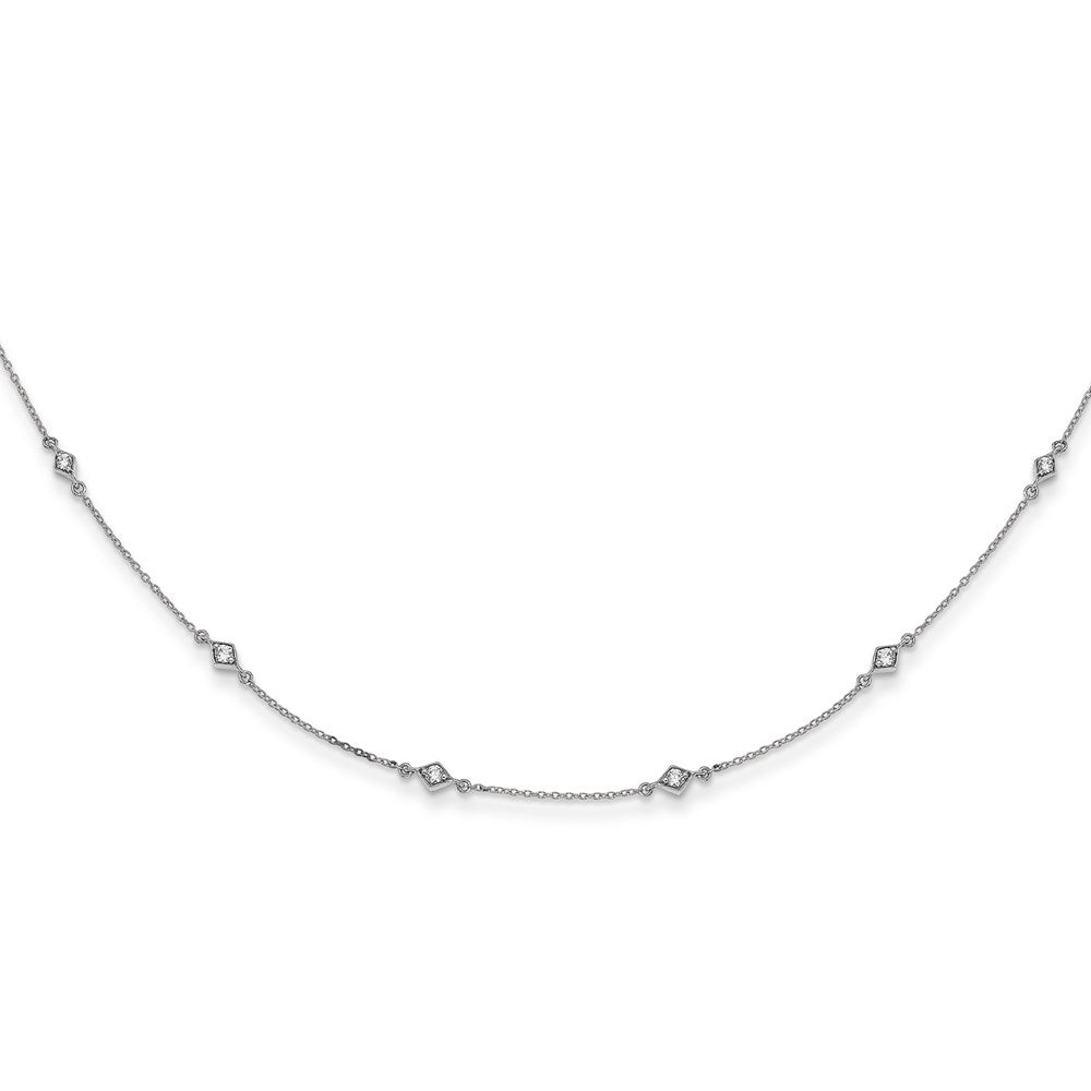 14K White Gold Lab Grown Diamond VS/SI FGH Multi Station Necklace