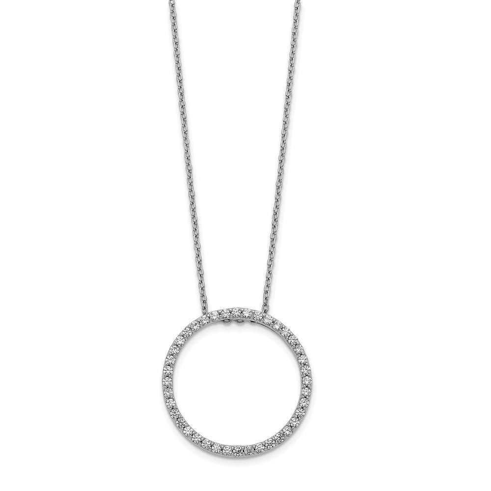 14K White Gold Lab Grown VS/SI FGH Dia Circle 18 inch Necklace