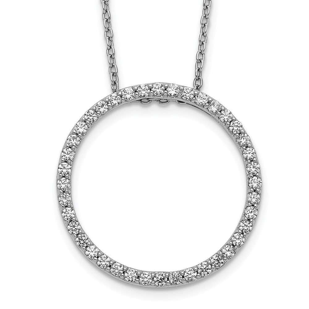 14K White Gold Lab Grown VS/SI FGH Dia Circle 18 inch Necklace