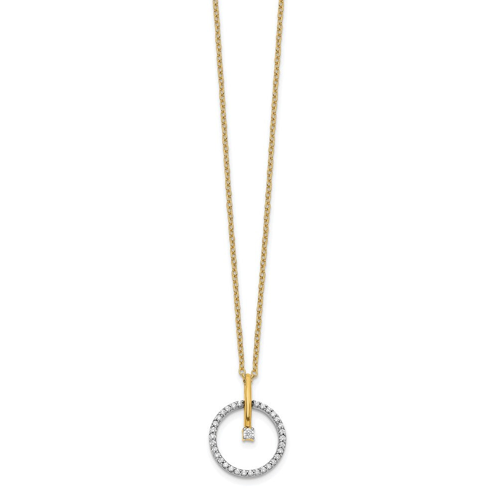 14K Two-Tone Lab Grown VS/SI FGH Dia Circle 18 inch Necklace