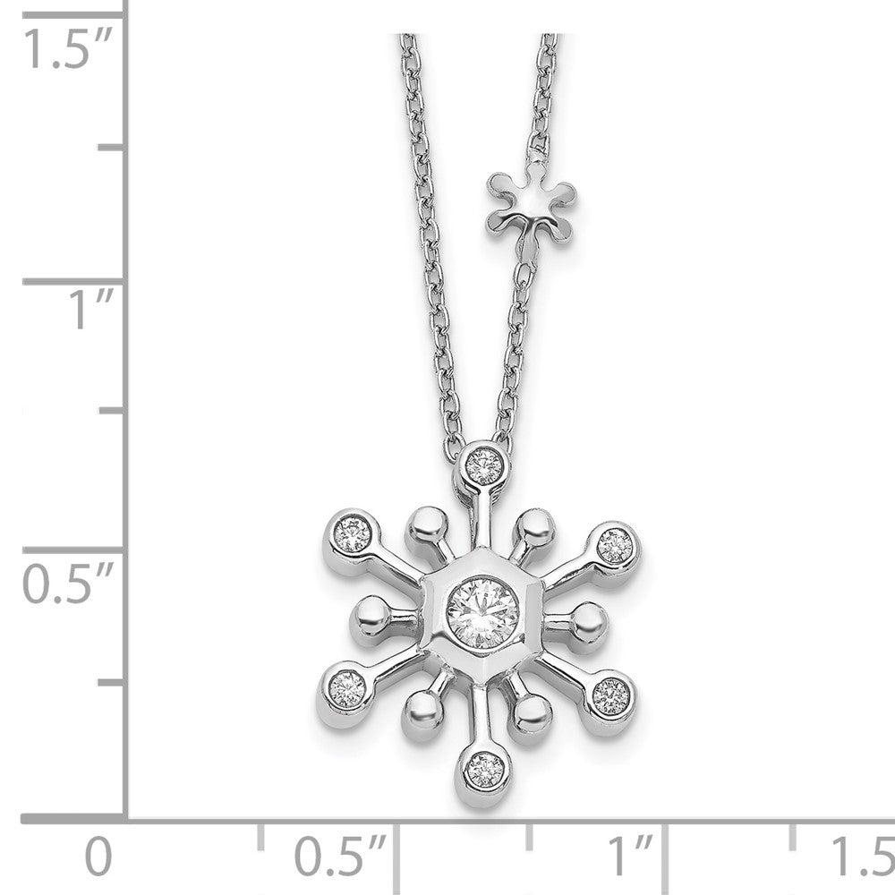 14K White Gold Lab Grown Diamond VS/SI FGH Snowflake Necklace