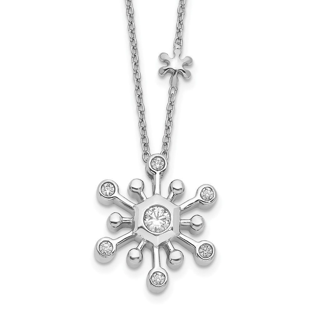 14K White Gold Lab Grown Diamond VS/SI FGH Snowflake Necklace