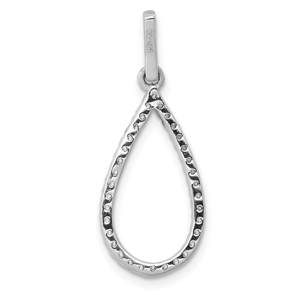 14K White Gold Lab Grown VS/SI FGH Dia Teardrop Pendant