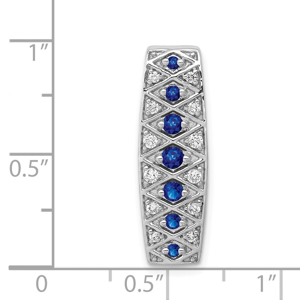 14K White Gold Lab Grown Diamond VS/SI FGH & Cr. Sapphire Fancy Chai