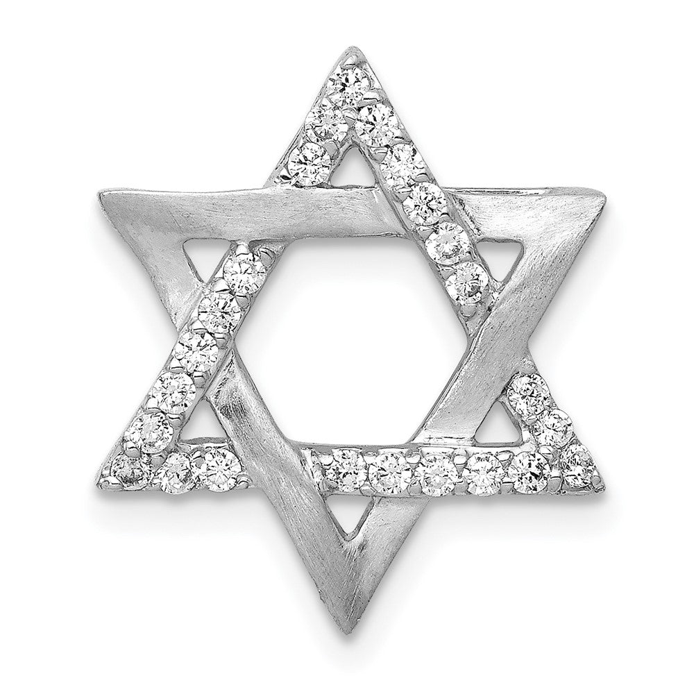 14K White Gold Lab Grown Diamond VS/SI FGH Star of David Chain Slide