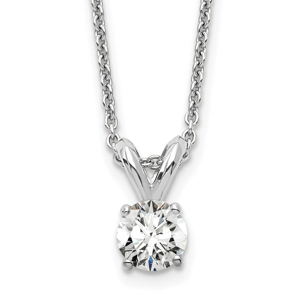 14k WG 1/4 carat total weight Round VS/SI GH Lab Grown Diamond Solitaire 18in Necklace