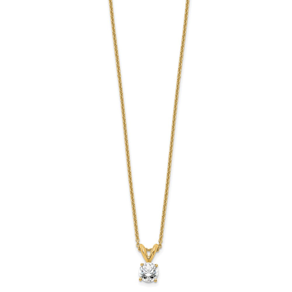 14k 1/3 carat total weight Round Certified VS/SI DEF Lab Grown Diamond Solitaire 18in Necklace