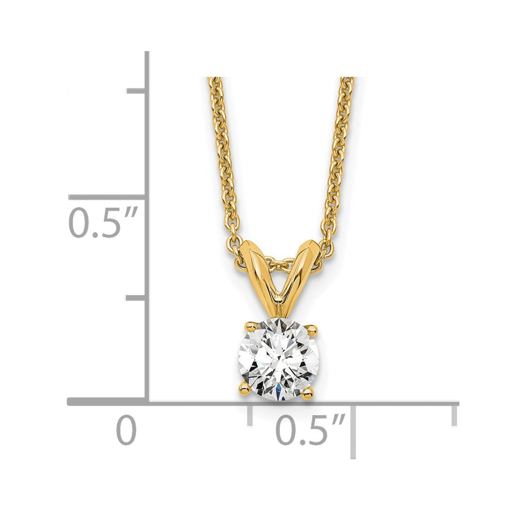 14k 1/3 carat total weight Round Certified VS/SI DEF Lab Grown Diamond Solitaire 18in Necklace