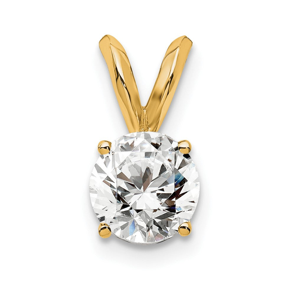 14k 1/2 carat total weight Round Certified VS/SI DEF Lab Grown Diamond Solitaire Pendant