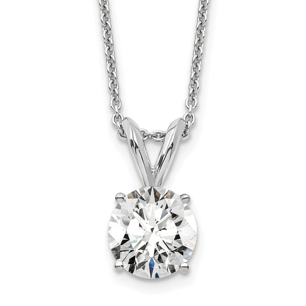 14k WG 3/4 carat total weight Round Certified VS/SI GH Lab Grown Diamond Solitaire 18in Necklace