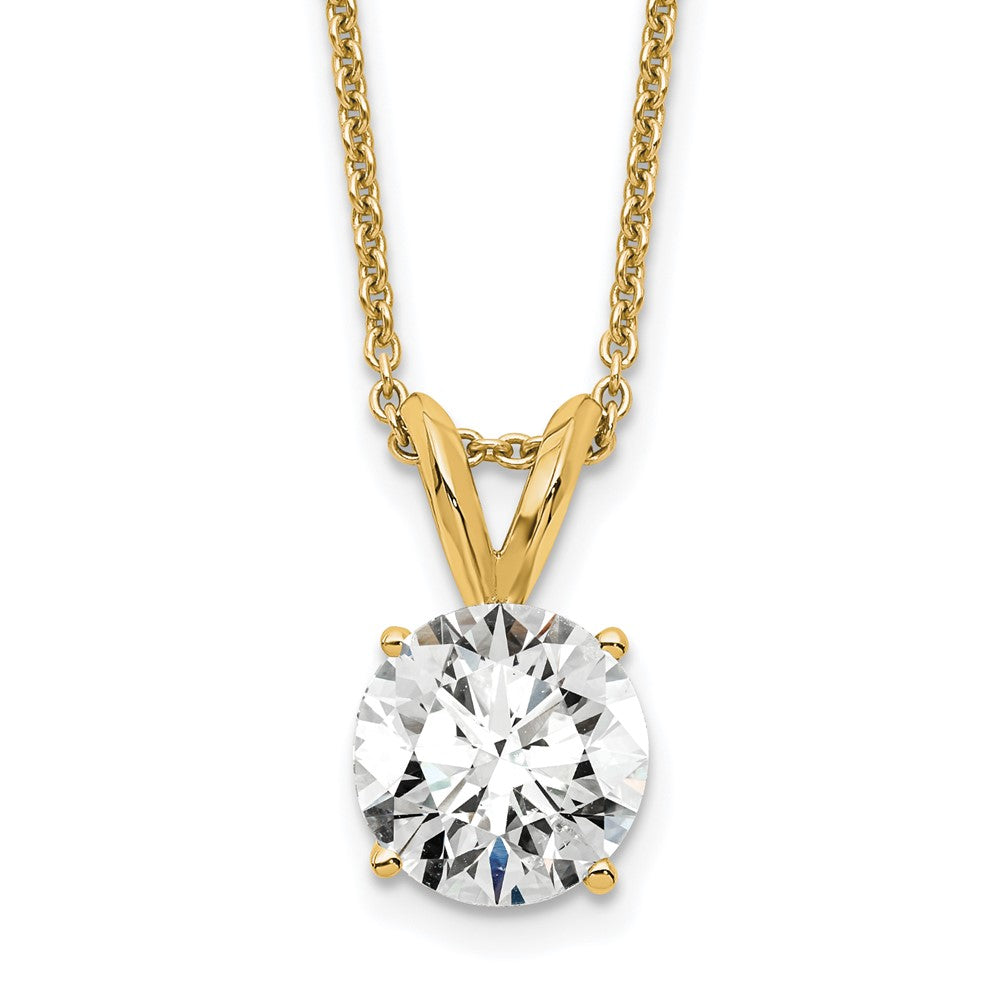 14k 1 carat total weight Round VS/SI GH Lab Grown Diamond Solitaire 18in Necklace