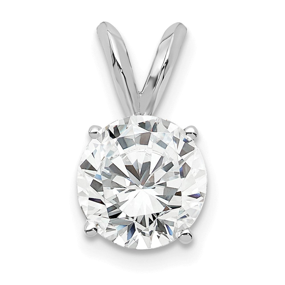 14k WG 1 carat total weight Round Certified VS/SI DEF Lab Grown Diamond Solitaire Pendant