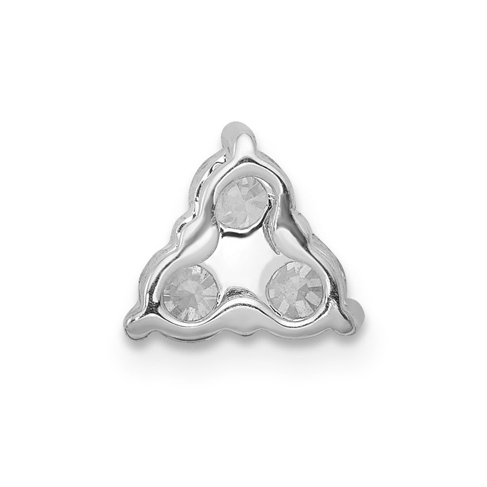 14K White Gold Lab Grown Diamond VS/SI FGH 3-Stone Triangle Pendant