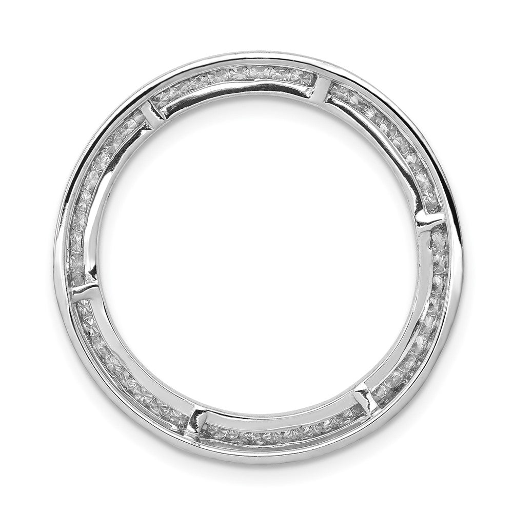 14K White Gold Lab Grown Diamond VS/SI FGH Circle Pendant