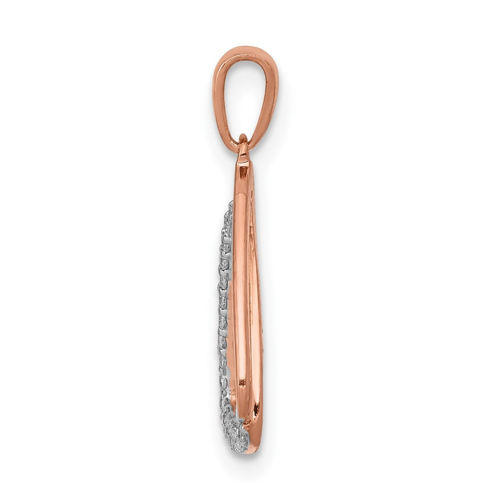 14K Rose Gold Lab Grown VS/SI FGH Dia Double Triangle Pendant