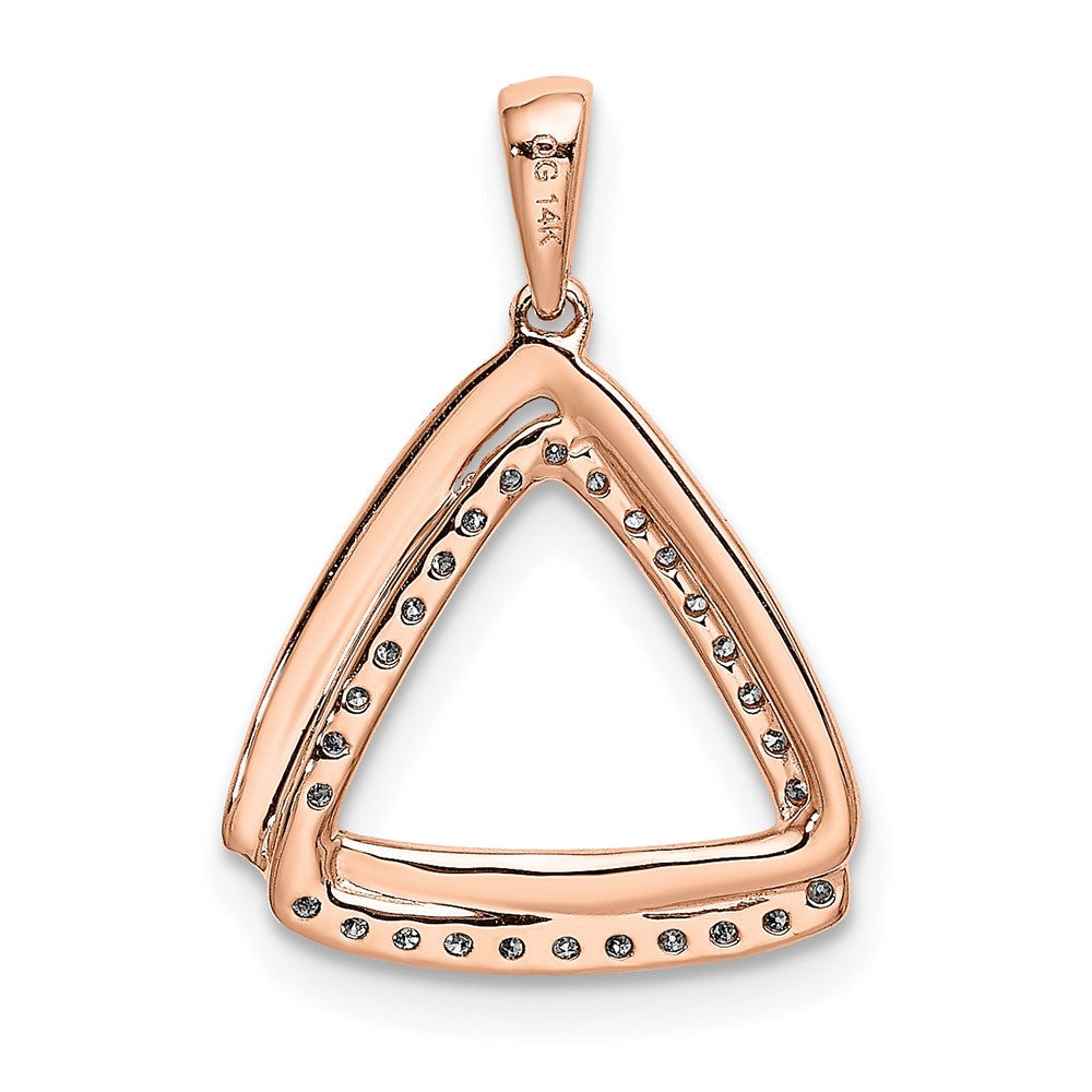 14K Rose Gold Lab Grown VS/SI FGH Dia Double Triangle Pendant